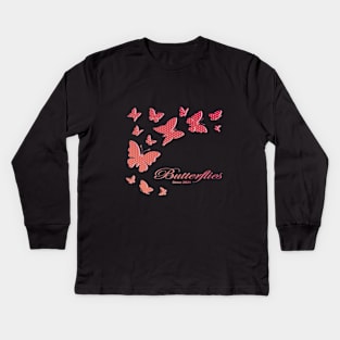 An hypnotic butterflies' cloud Kids Long Sleeve T-Shirt